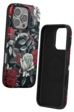 Onegif Apple iPhone 16 Pro Flower Series Magsafe Kapak - Siyah - Görsel 2