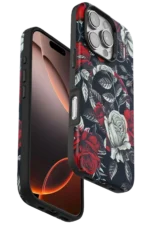 Onegif Apple iPhone 16 Pro Flower Series Magsafe Kapak - Siyah