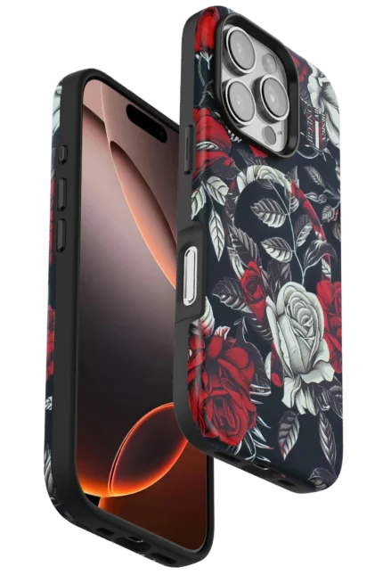 Onegif Apple iPhone 16 Pro Flower Series Magsafe Kapak - Siyah