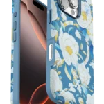 Onegif Apple iPhone 16 Pro Max Flower Series Magsafe Kapak - Mavi
