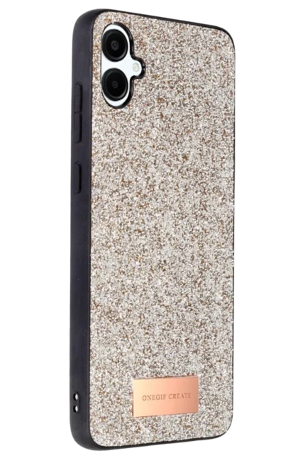 Onegif Samsung Galaxy A06 Bright Simli Kapak - Gold