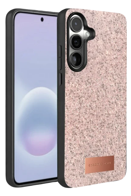 Onegif Samsung Galaxy A37 5G Bright Simli Kapak - Pembe