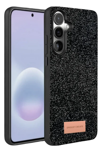 Onegif Samsung Galaxy A57 5G Bright Simli Kapak - Siyah