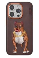 Venco Apple iPhone 14 Pro Max Perma Desenli Kapak - Kahverengi