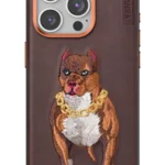 Venco Apple iPhone 15 Pro Perma Desenli Kapak - Kahverengi