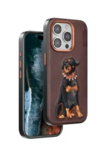 Venco Apple iPhone 15 Pro Perma Desenli Kapak - Koyu Kahve - Görsel 2
