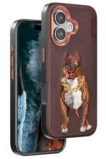 Venco Apple iPhone 16 Perma Desenli Kapak - Kahverengi