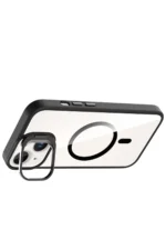 Joko Apple iPhone 15 Plus Remim Lensli Magsafe Standlı Kapak - Siyah - Görsel 3