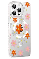 Joko Apple iPhone 15 Pro Floral Magsafe Kapak - Turuncu