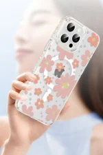 Joko Apple iPhone 15 Pro Floral Magsafe Kapak - Turuncu - Görsel 4
