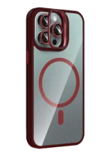 Joko Apple iPhone 15 Pro Max Remim Lensli Magsafe Standlı Kapak - Bordo - Görsel 2
