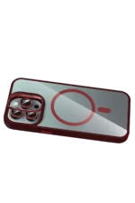 Joko Apple iPhone 15 Pro Max Remim Lensli Magsafe Standlı Kapak - Bordo - Görsel 4