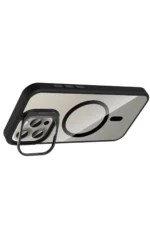 Joko Apple iPhone 15 Pro Max Remim Lensli Magsafe Standlı Kapak - Siyah - Görsel 3