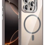 Joko Apple iPhone 15 Pro Max Remim Lensli Magsafe Standlı Kapak - Titan Gri