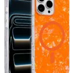 Onegif Apple iPhone 16 Pro Max Mila Dalgalı Magsafe Kapak - Turuncu