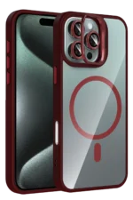 Joko Apple iPhone 16 Pro Max Remim Lensli Magsafe Standlı Kapak - Bordo