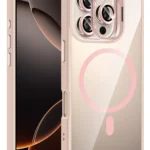 Joko Apple iPhone 16 Pro Remim Lensli Magsafe Standlı Kapak - Pembe