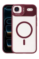 Joko Apple iPhone 17 Air Remim Lensli Magsafe Standlı Kapak - Bordo