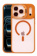Joko Apple iPhone 17 Pro Max Remim Lensli Magsafe Standlı Kapak - Turuncu