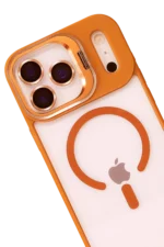 Joko Apple iPhone 17 Pro Max Remim Lensli Magsafe Standlı Kapak - Turuncu - Görsel 3