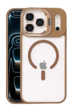 Joko Apple iPhone 17 Pro Remim Lensli Magsafe Standlı Kapak - Kahverengi