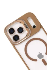 Joko Apple iPhone 17 Pro Remim Lensli Magsafe Standlı Kapak - Kahverengi - Görsel 3
