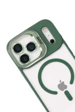 Joko Apple iPhone 17 Pro Remim Lensli Magsafe Standlı Kapak - Koyu Yeşil - Görsel 3