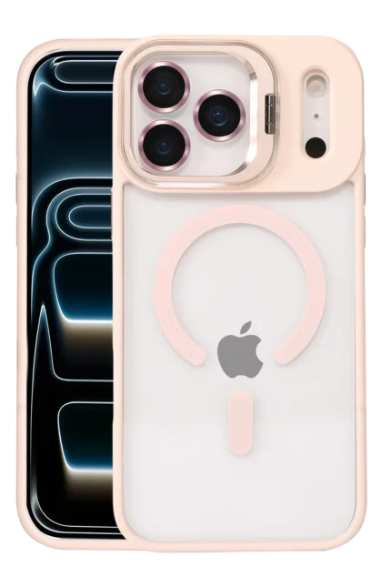 Joko Apple iPhone 17 Pro Remim Lensli Magsafe Standlı Kapak - Pembe