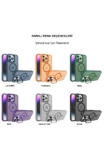 Joko Apple iPhone 14 Pro Kılıf Flet Lens Magsafe Kapak - Turuncu - Görsel 3