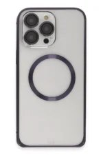 Joko Apple iPhone 14 Pro Kılıf Metal Bumper Magneticsafe Kapak - Derin Mor - Görsel 2