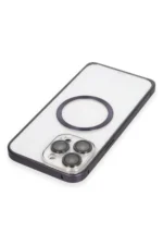 Joko Apple iPhone 14 Pro Kılıf Metal Bumper Magneticsafe Kapak - Derin Mor - Görsel 4