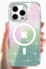 Joko Apple iPhone 14 Pro Max Rasasi Simli Magsafe Kapak - Şeffaf - Görsel 2