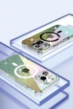Joko Apple iPhone 14 Pro Max Rasasi Simli Magsafe Kapak - Şeffaf - Görsel 5