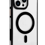Joko Apple iPhone 15 Pro Gleam PC Sert Magsafe Kılıf - Şeffaf-Siyah