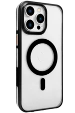Joko Apple iPhone 15 Pro Gleam PC Sert Magsafe Kılıf - Şeffaf-Siyah