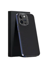 Joko Apple iPhone 15 Pro Kılıf Aramid 600D Kevlar Karbon Fiber Magsafe Kapak - Lacivert - Görsel 2