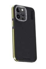 Joko Apple iPhone 15 Pro Kılıf Aramid 600D Kevlar Karbon Fiber Magsafe Kapak - Sarı