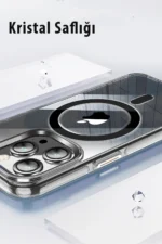 Joko Apple iPhone 15 Pro Max Kılıf Crystal Magsafe Kapak - Şeffaf - Görsel 5