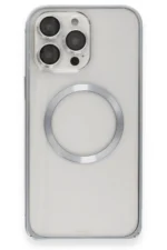 Joko Apple iPhone 15 Pro Max Kılıf Metal Bumper Magneticsafe Kapak - Gri - Görsel 2