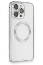 Joko Apple iPhone 15 Pro Max Kılıf Metal Bumper Magneticsafe Kapak - Gri