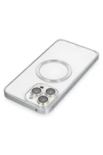 Joko Apple iPhone 15 Pro Max Kılıf Metal Bumper Magneticsafe Kapak - Gri - Görsel 4