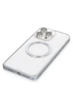 Joko Apple iPhone 15 Pro Max Kılıf Metal Bumper Magneticsafe Kapak - Gri - Görsel 5