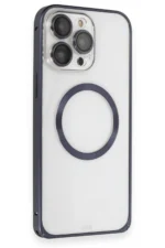 Joko Apple iPhone 15 Pro Max Kılıf Metal Bumper Magneticsafe Kapak - Lacivert