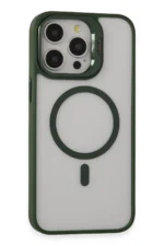 Joko Apple iPhone 15 Pro Max Kılıf Roblox Lens Magsafe Standlı Kapak - Koyu Yeşil