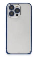 Joko Apple iPhone 15 Pro Max Metal Bumper Mat Kapak - Lacivert - Görsel 2