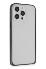 Joko Apple iPhone 15 Pro Max Metal Bumper Mat Kapak - Siyah - Görsel 3