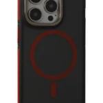 Joko Apple iPhone 15 Pro Max Rocky Magsafe Kapak - Siyah-Kırmızı