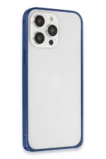 Joko Apple iPhone 15 Pro Metal Bumper Mat Kapak - Lacivert - Görsel 3