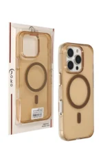 Joko Apple iPhone 16 Pro Max Gleam PC Sert Magsafe Kılıf - Şeffaf-Gold - Görsel 3