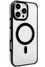 Joko Apple iPhone 16 Pro Max Gleam PC Sert Magsafe Kılıf - Şeffaf-Siyah